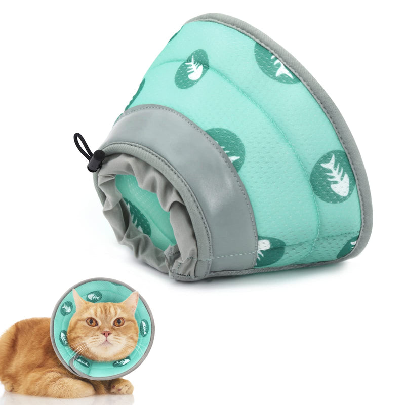 Supet Cat Cone Collar Soft Cat Recovery Collar for Small Large Cats Adjustable Elizabethan Collar for Cats Kittens Green S (neck: 5.5-9") - PawsPlanet Australia