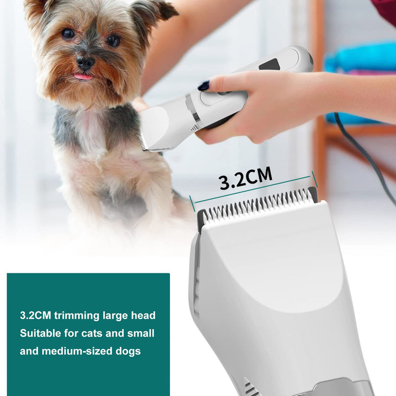 Pet Paw Trimmer, Pet Hair Grooming Trimmer, Dog Clipper Grooming Kit, 4 Blades, Low Noise Cordless Rechargeable Pet Paw Trimmer, White - PawsPlanet Australia