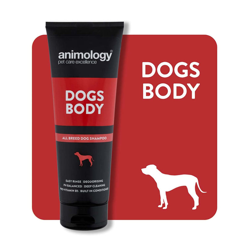 Animology Dogs Body | All Breed Dog Shampoo | Deodorising and Deep Cleaning | Easy Rinse Formulation | Pro-Vitamin B5 | pH Balanced | With Built In Conditioner | 250 ml - PawsPlanet Australia