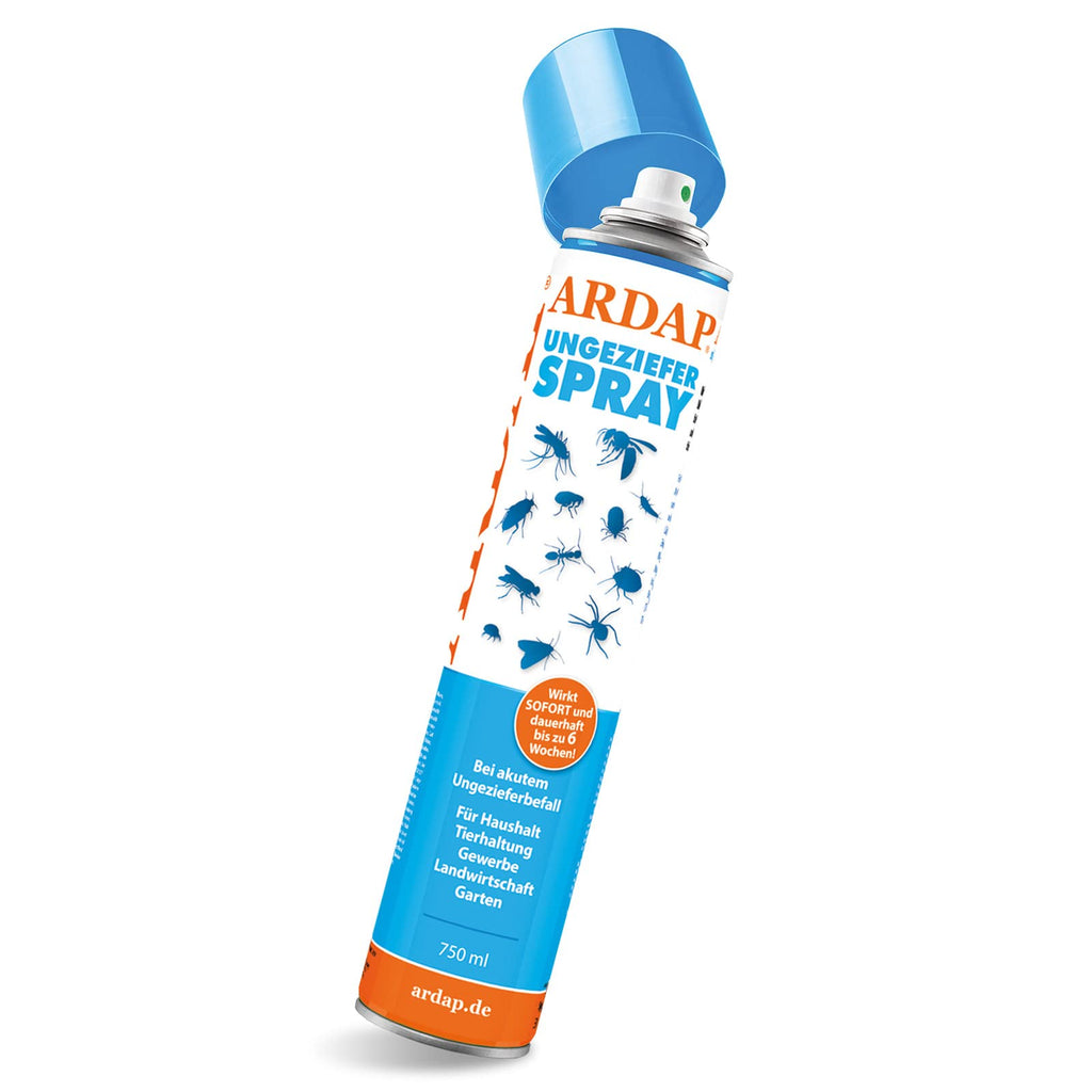 ARDAP vermin spray with immediate and long-term effect 750ml - insect spray to combat acute vermin and insect infestations such as mites, bed bugs and flies - effective protection for up to 6 weeks ARDAP spray 750 ml - PawsPlanet Australia