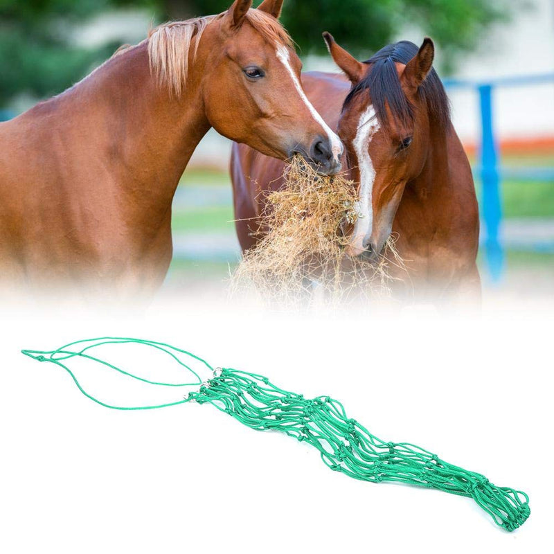 Slow Feed Hay Bag,Durable Nylon Rope Slow Feed Soft Mesh Poly Rope Hanging Hay Net with Silver Electroplating Weldi(green) green - PawsPlanet Australia