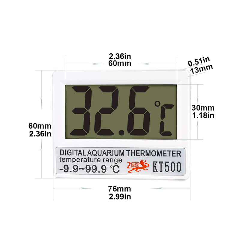 Aquarium Thermometer, Terrarium Water Temperature Digital Fish Tank Thermometer with Large LCD Display, Accurate Temperature Reading for Aquarium Terrarium Amphibians, Cordless Thermometer - PawsPlanet Australia