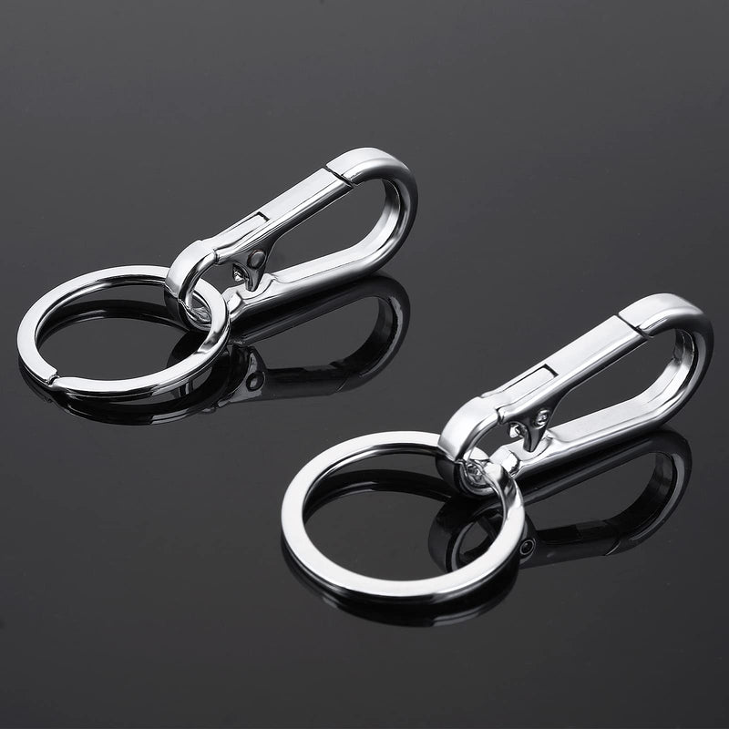 Molain Metal Keychain Carabiner Clip Key Ring Chain Clips Hook Holder Organizer for Unisex 4 Packs Silver M - PawsPlanet Australia