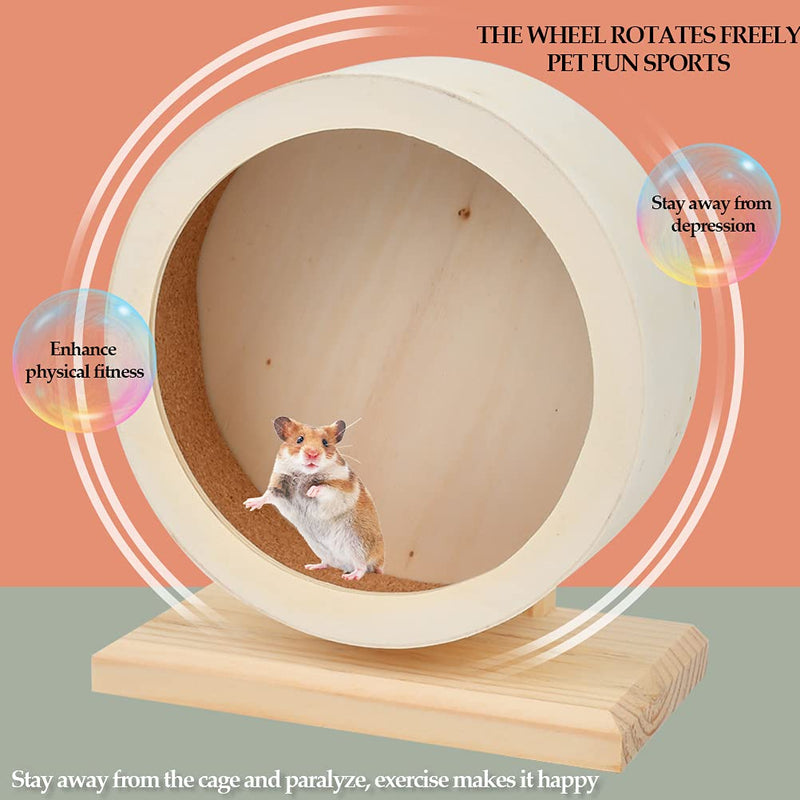 ATPWONZ Hamster Wheel, Wooden Silent Hamster Exercise Wheel - Small Pets Silent Hamster Running Wheel for Hamsters Gerbil Mice Guinea Pigs and Other Similar-Sized Small Pets - PawsPlanet Australia