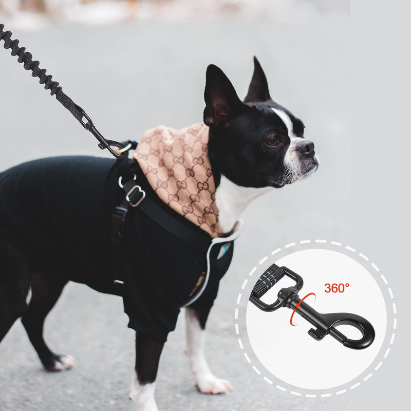 Snocyo jogging leash for dogs, jogging dog leash for medium and large dogs, elastic and reflective dog leash, retractable leash with double handle and waist belt for one dog, black and orange - PawsPlanet Australia