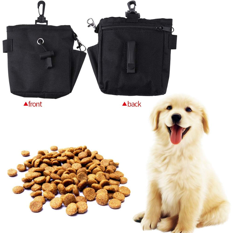 [Australia] - Pssopp Pet Treat Bag Dog Obedience Training Waist Pouch Pet Reward Drawstring Closure Pouch Bait Bag Dog Treat Carrier Holder Food Snack Small Items Storage Bags Black 