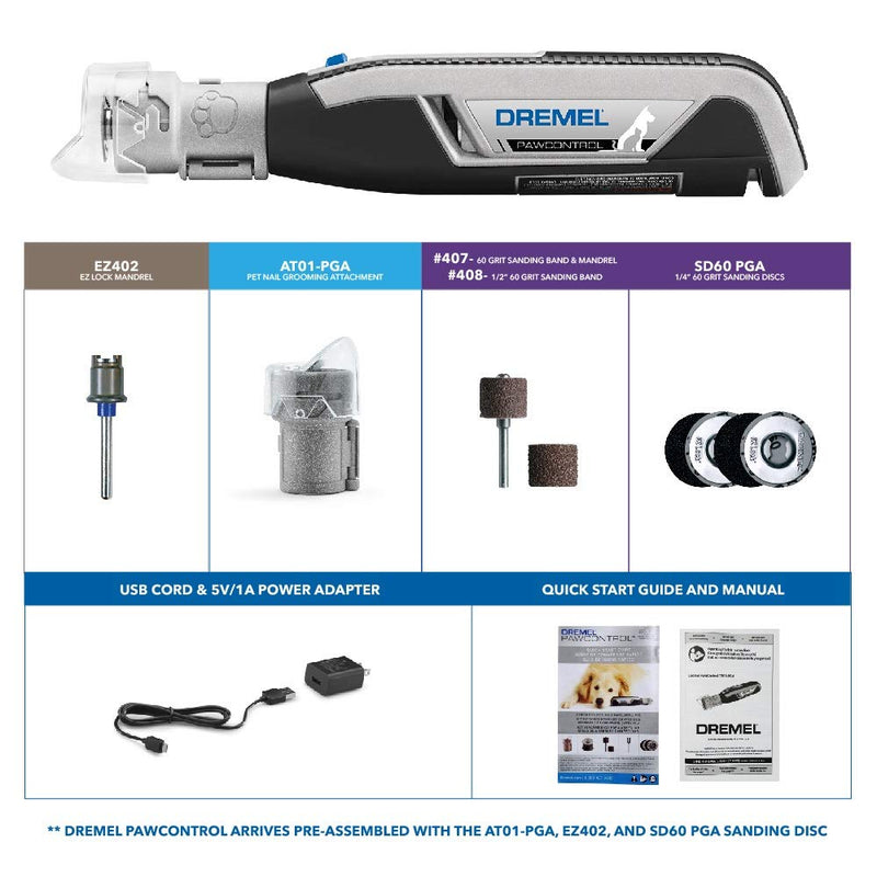 Dremel PawControl Dog Nail Grinder and Trimmer- Safe & Humane Pet Grooming Tool Kit- Cordless & Rechargeable Claw Grooming Kit for Dogs, Cats, and Small Animals 7760-PGK - PawsPlanet Australia