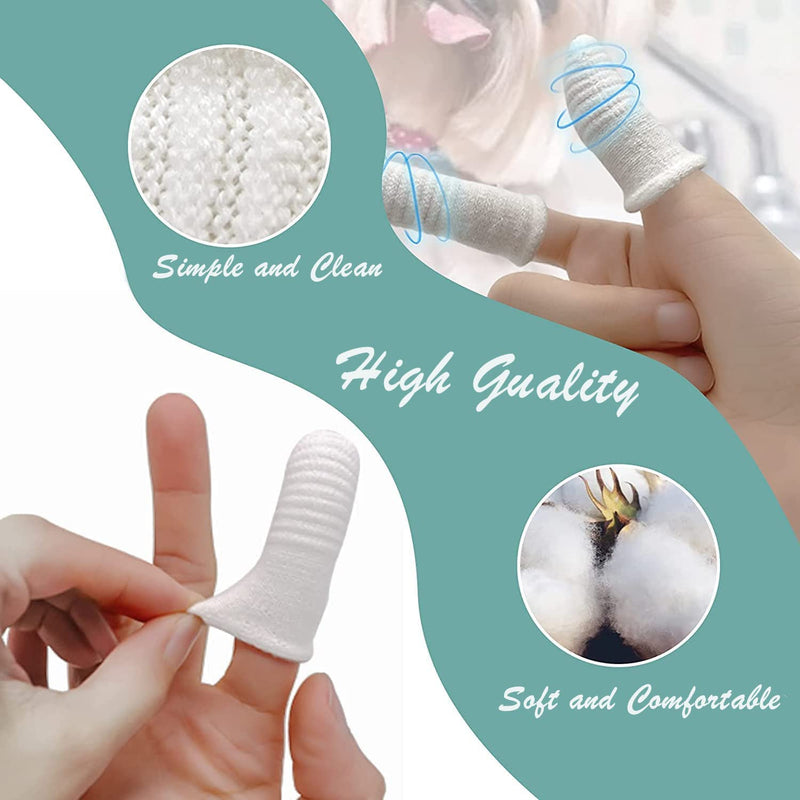 Dog toothbrush finger cot, finger cots dog dental care, anti-plaque finger dog, efficient and clean pet toothbrush made of knitted fabric, reusable (10 pieces) - PawsPlanet Australia