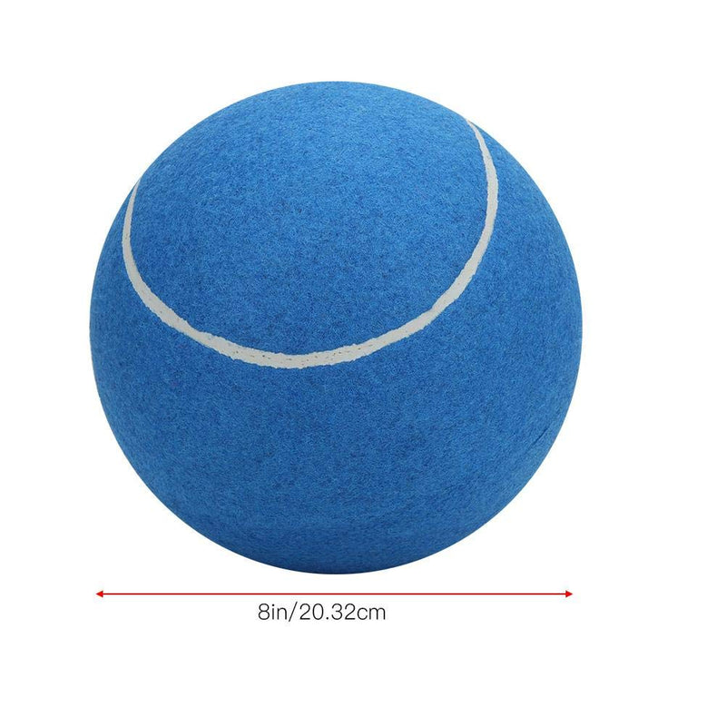 8in Rubber Tennis Ball, Large Inflatable Tennis Ball Cat Dog Toy Pet Toy with Net for Playing in Blue(blue) - PawsPlanet Australia