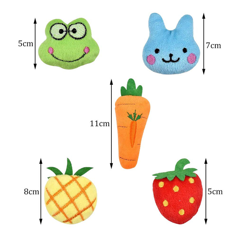 5 Pcs Catnip Toys for Cats, Interactive Cat Catnip Toys Soft Plush Cat Pillow Cute Shape Pet Play Toy for Cat Kitten Teeth Cleaning Playing Chewing,Strawberry/Frog/Rabbit/Pineapple/Carrot - PawsPlanet Australia