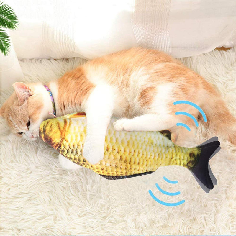 [Australia] - Electric Moving Fish Cat Toy, Realistic Electric Doll Fish, Electric Wagging Fish Cat Toy, Funny Interactive Pets Chew Bite Supplies for Cat Kitty Kitten - Perfect for Biting, Chewing and Kicking 