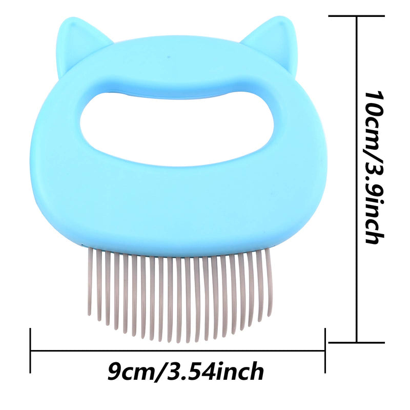 [Australia] - LUTER 2Pcs Cat Hair Shedding Grooming Combs, Deshedding Hair Remover Massage Brush Grooming Tool for Cats Dogs (Green, Blue) 