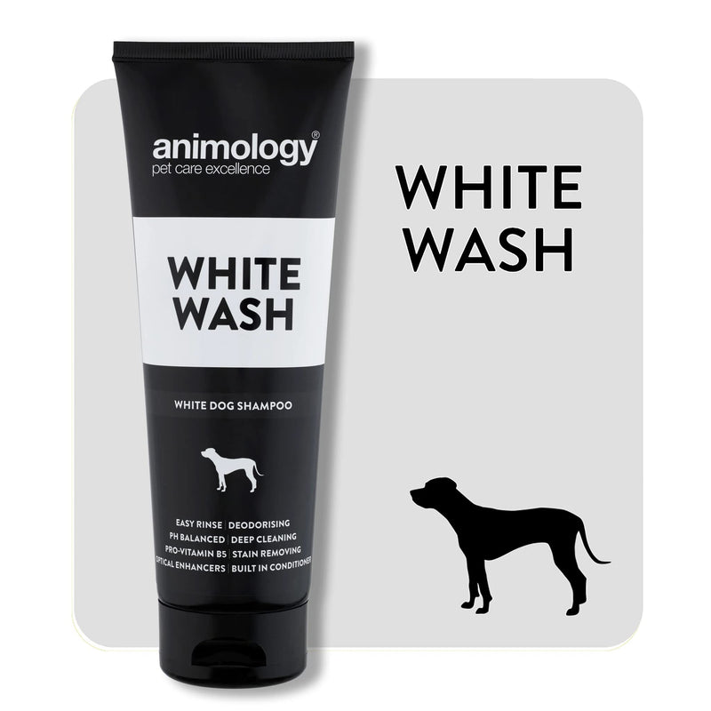 ANIMOLOGY White Wash Shampoo – Dog Coat Enhancer Formula – Dog Shampoo for Dirt and Dust Removal – Pet Shampoo with Dog Conditioners and Vitamin B5 for a Pleasant Dog Bath 2 Pack - PawsPlanet Australia