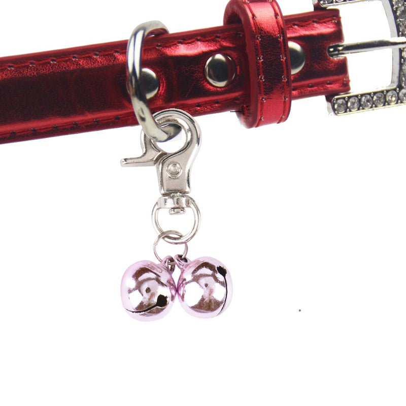 EXPAWLORER 2 Sets Bell Training Charm Pendants Jewelry for Pet Dog Cat Necklace Collar Pink - PawsPlanet Australia