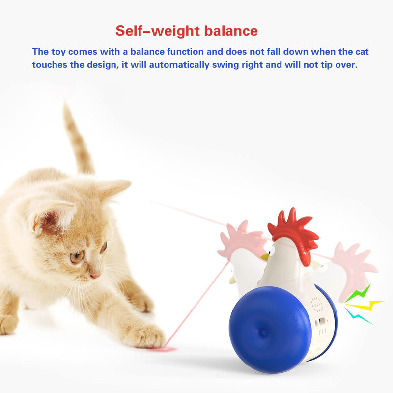 ZHENMAO cat Toys Automatic Laser Toy Interactive Training Tools Cats，Kitten Multifunctional Training Chase Tool-USB Charging, Summoning cat,Self-Weight Does not Fall, Squeak Toy, 3 Modes - PawsPlanet Australia