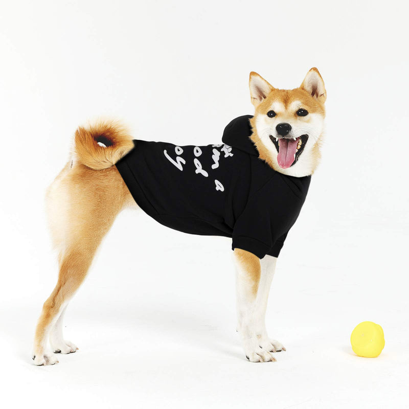 Hozz Dog Hoodie Small Pet Sweatershirt Pajamas Black Hoodie - PawsPlanet Australia