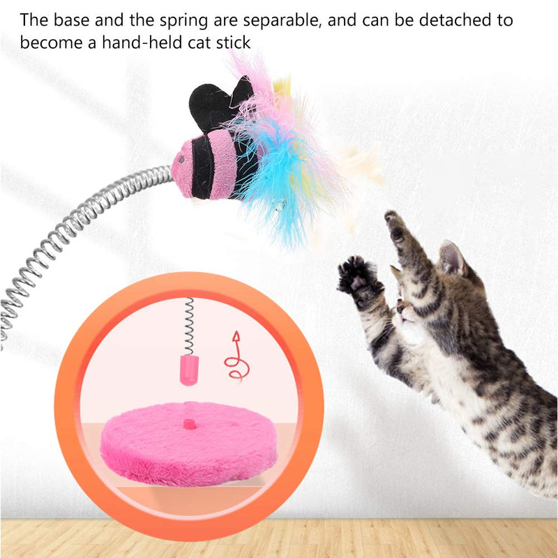 Hffheer Interactive Cat Toys Cute Cat Elastic Fish Toy Pet Kitten Play Spring Elastic Fish Catcher Toy Keeps Kitten Active and Healthy for Pets Playing Jumping Catching Toy(Pink) Pink - PawsPlanet Australia
