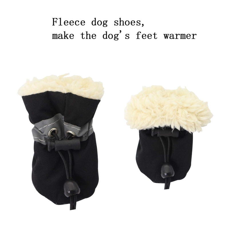 YAODHAOD Dog Shoes, Dog Boots Paw Protector, Winter Warm Comfortable Soft Soled Dog Skidproof Sneakers with Reflective Straps, for Small Dog (Size 5: 5x4 cm(L*W), Black) Size 5: 5x4 cm(L*W) - PawsPlanet Australia