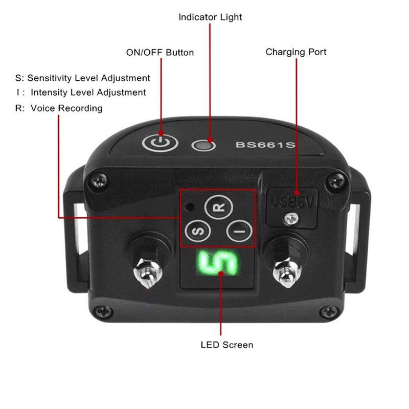 [Australia] - Anti Bark Collar, Rechargeable Anti Barking Collar with Beep and Shock Mode, Adjustable Sensitivity And Shock Intensity, 8 Seconds Recording Rainproof No Bark Collar for Small, Medium and Large Dogs 661S 