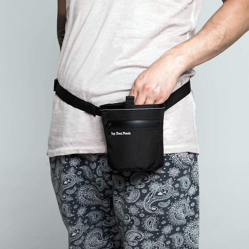 eBasics Dog Treat Pouch for Training Doggie Puppy Treat Snack Bags Reward Pouch Bait Bag Dog Treat Carrier Holder with Clip Waist Belt Magnetic Opening Black - PawsPlanet Australia