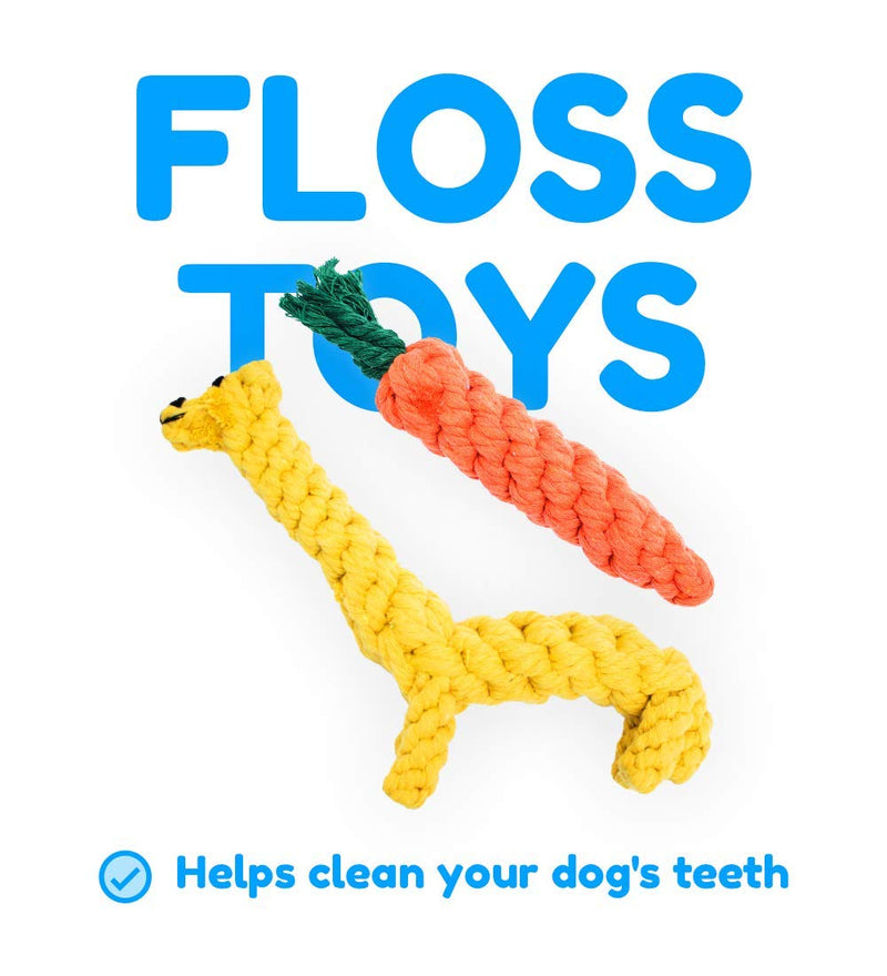 Pacific Pups Products - Dog Rope Toys for Aggressive CHEWERS - Set of 11 Nearly Indestructible Dog Toys - Bonus Giraffe Rope Toy - Benefits NONPROFIT Dog Rescue - PawsPlanet Australia