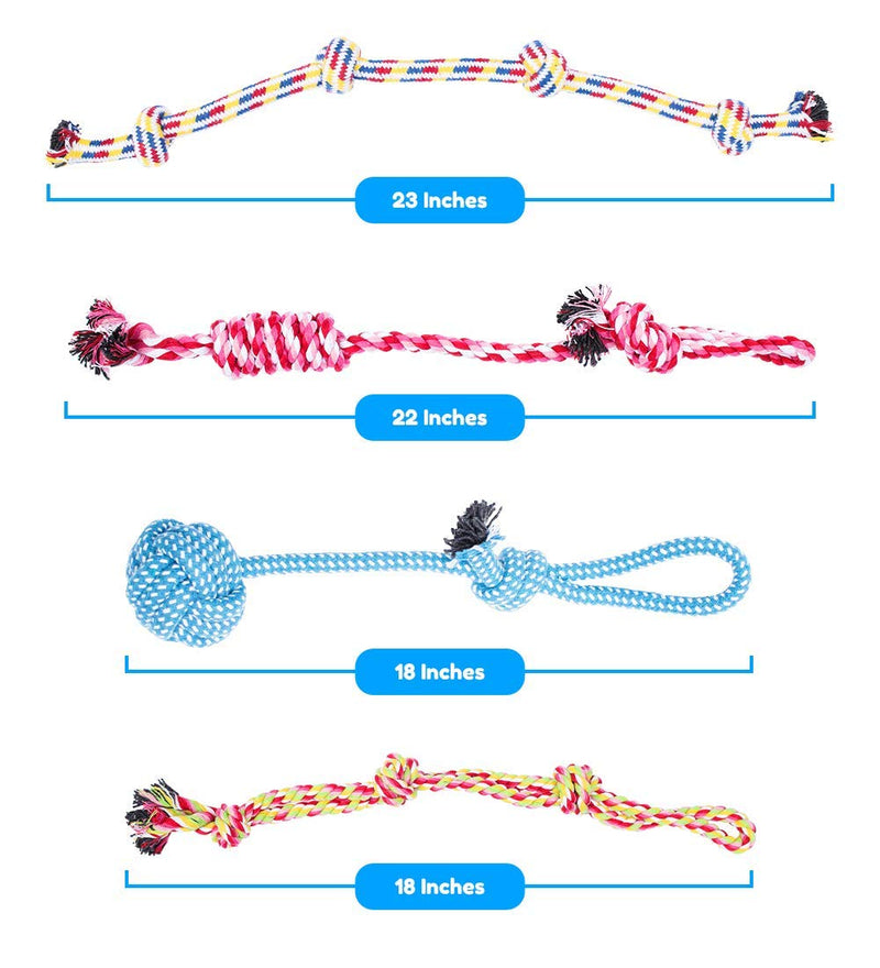 Pacific Pups Products - Dog Rope Toys for Aggressive CHEWERS - Set of 11 Nearly Indestructible Dog Toys - Bonus Giraffe Rope Toy - Benefits NONPROFIT Dog Rescue - PawsPlanet Australia