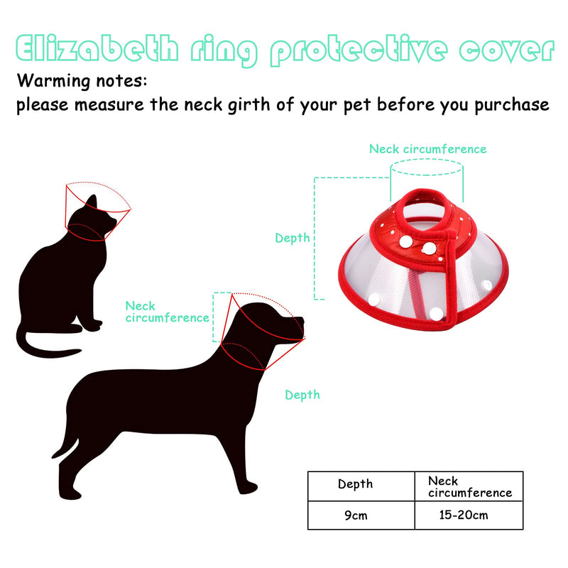 Neck Brace for Pets Protective Collar Cone Collars Soft Cat Protective Collar Neck Brace Anti Bite Cat Recovery Collar Adjustable Plastic for Puppies Small Dogs Kittens, 1-2kg Red - PawsPlanet Australia