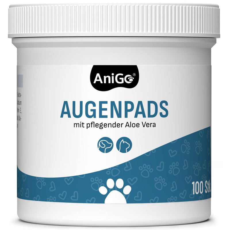 AniGo eye cleaning pads for dogs, pack of 100 - gentle cleaning wipes for eye care, mild eye cleaning without irritating, removes tear stones and saliva residue - PawsPlanet Australia