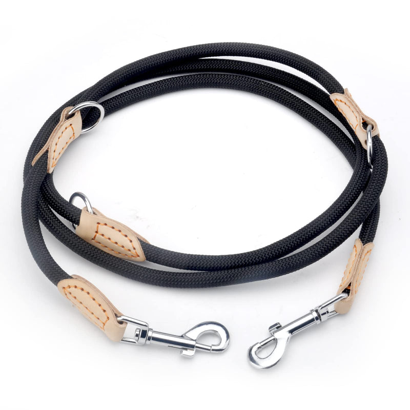Dog leash 2.1 m large dog double leash reflective, drag leash for dogs, premium dog leash 3-way adjustable shoulder leash made of nylon, dog leash round and bite-resistant with 2 carabiners - PawsPlanet Australia