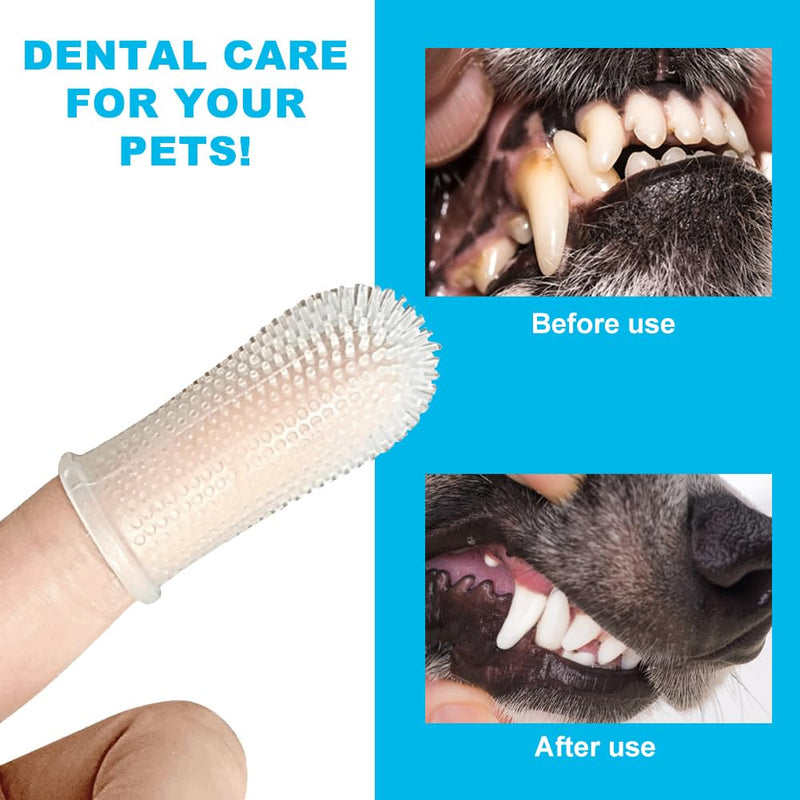 Pack of 8 Dog Toothbrushes, Silicone Dog Toothbrush, Finger Toothbrush, 360º Pets Teeth Cleaning Toothbrush for Dogs, Cats, Dental Care with Storage Box for Small, Medium and Large Dogs (4 Colors) - PawsPlanet Australia