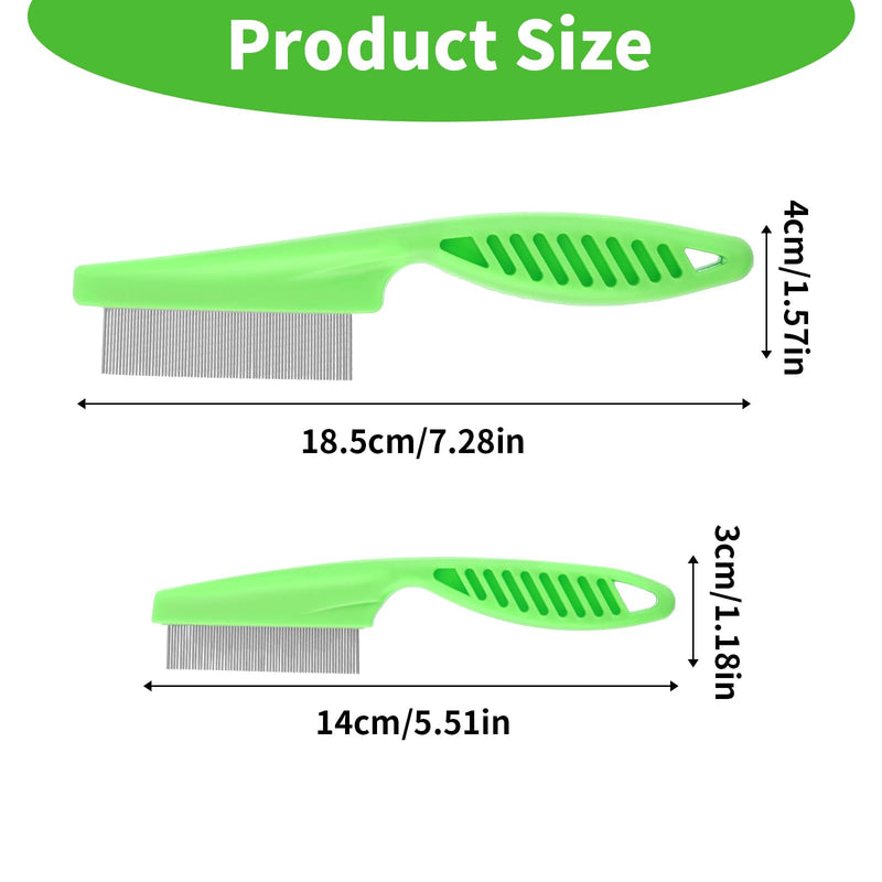 TIESOME Pet Hair Comb Tear Stain Removal, 2 Pack Multifunctional Combs for Pets Grooming Kit 2 in 1 Dog Combs Stainless Steel Comb Massage Comb Double Sided Comb (Green) Green - PawsPlanet Australia