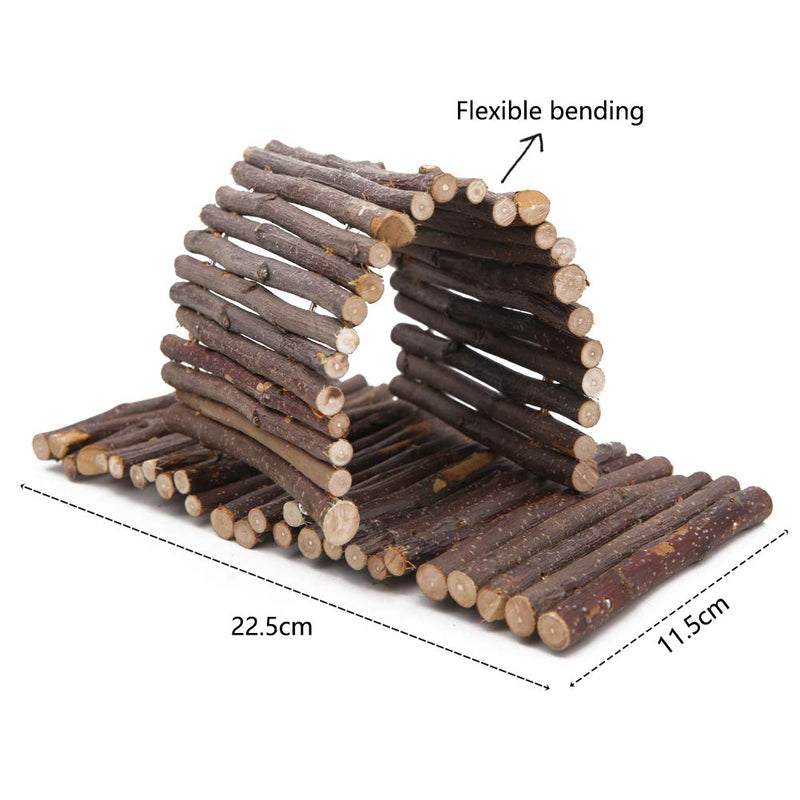 2 Pcs Wooden Ladder Chew Bridge Hiding House Fence Flexible Climbing Stair for Hamster Reptile Lizard Tortoise Hedgehog Small Animal Chew Toy 2 Pack - PawsPlanet Australia