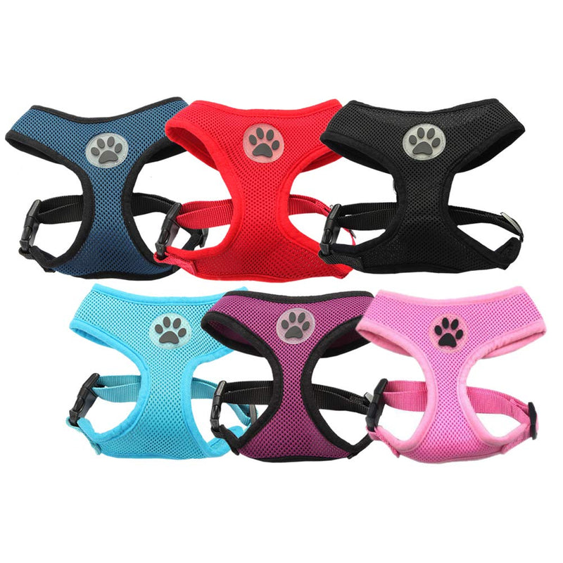 BINGPET Soft Mesh Dog Harness Pet Walking Vest Puppy Padded Harnesses Adjustable XS Red - PawsPlanet Australia