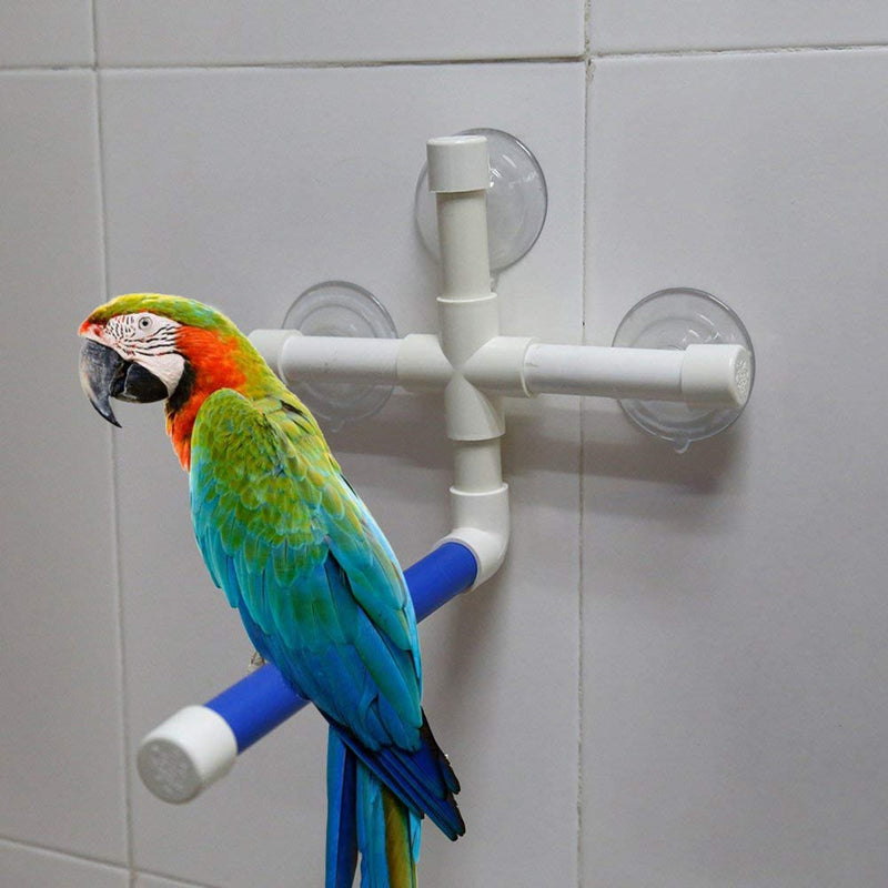 Roberee Bird Perches - Bird Perches Budgie Foldable Suction Cup Window Shower Bath Wall Paw Grinding Stand Toy - PawsPlanet Australia