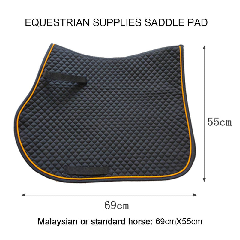 LINVINC Horse Saddlecloth - Equestrian General Purpose Horse Saddle Pad Comfort Quilted Saddle Cloth Full Pad, Black - PawsPlanet Australia