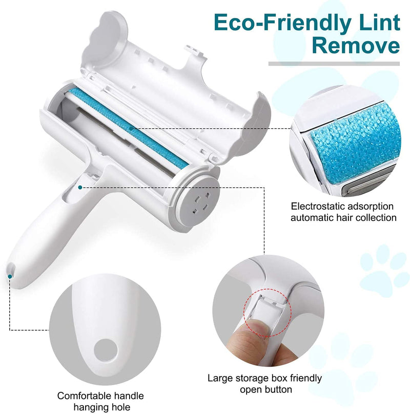 SCM Pet Hair Remover for Furniture/Bed - Reusable Dog Hair Remover Roller for Dog & Cat, Self-Cleaning, No Adhesive or Sticky Tape Needed, Perfect Fur Remover for Couch, Car, Carpet - PawsPlanet Australia