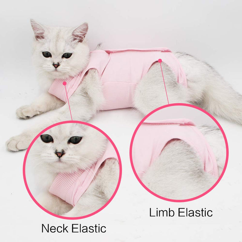 Dotoner Cat Bodysuit After Surgery Anti-Licking for Cat Body Surgery Skin Disease Recovery Body Cat Clothes After Castration E-Collar Alternative for Cats Dogs (M, Rose) M - PawsPlanet Australia