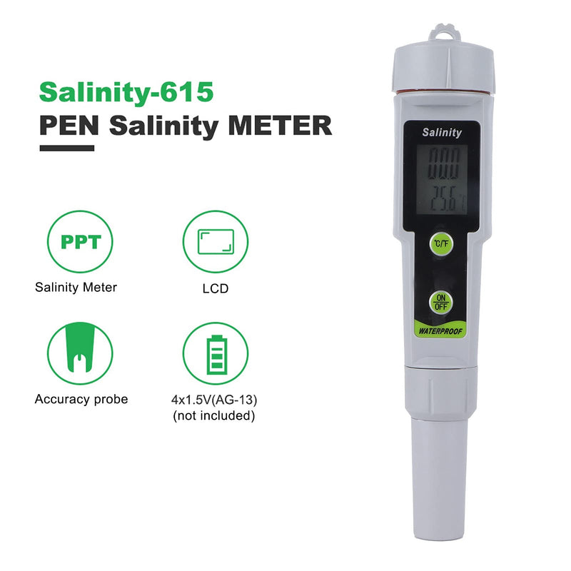 Digital Salinity Tester for Salt Water, Pen?Type Salinity Meter Saltwater Tester for Seawater, Aquariums, Marine Monitoring, and Koi Fish Pond - PawsPlanet Australia