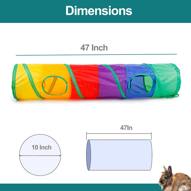 Rabbit Toys, Large Bunny Hideout Tunnel and Tube with Chew Toys for Grinding Teeth Apple Sticks Bamboo Carrot Loofah and Grass Ball for Rabbit Guinea Pig Chinchilla Ferret Rat - PawsPlanet Australia