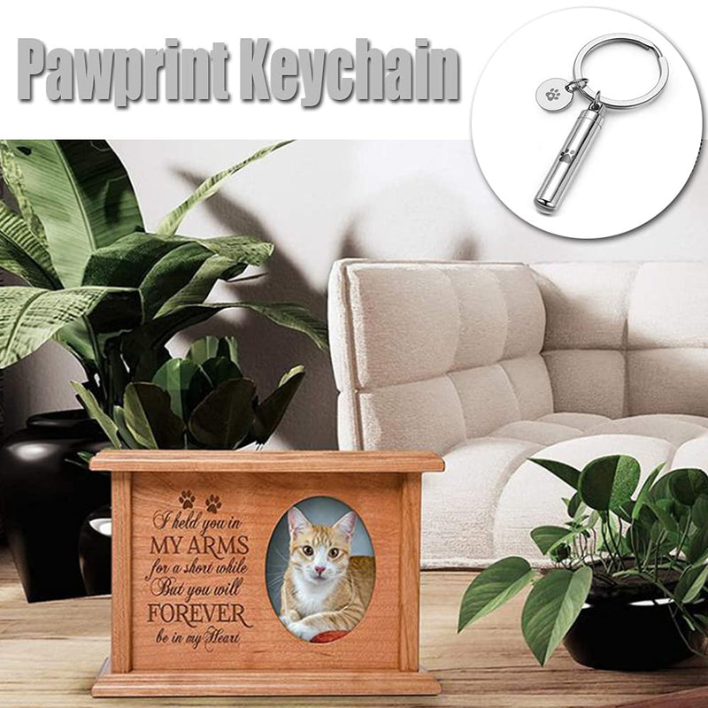 NA Cylinder Pet Ashes Keyring Pawprint Dog Cat Tube Urn Memorial Keychain Cremation Ash Holder for Dogs Cats Ashes - PawsPlanet Australia