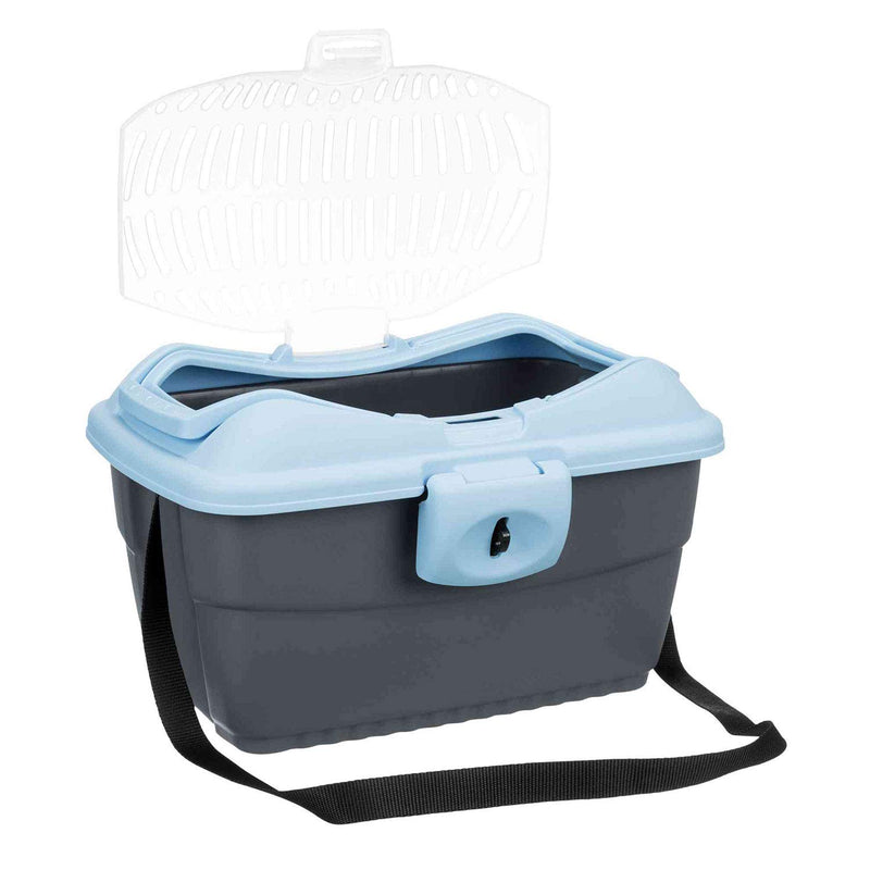 Trixie Mini Capri Transport Box, 40 x 22 x 30 cm, Light Grey/Blue - PawsPlanet Australia