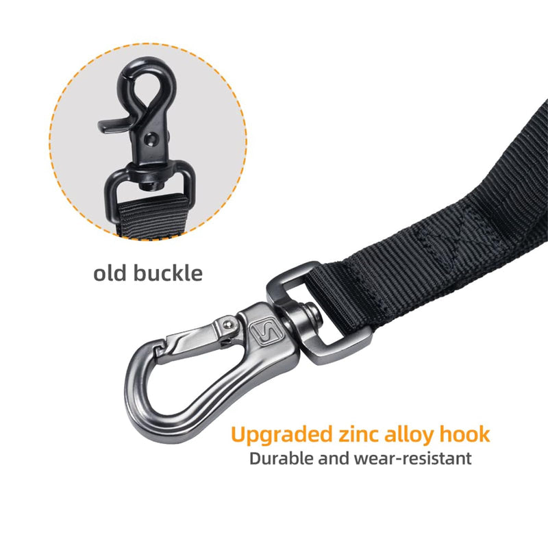 EXCELLENT ELITE SPANKER Tactical Bungee Dog Leash Military Police Dog Training Leash Rope with 2 Control Handles(Black) Black - PawsPlanet Australia