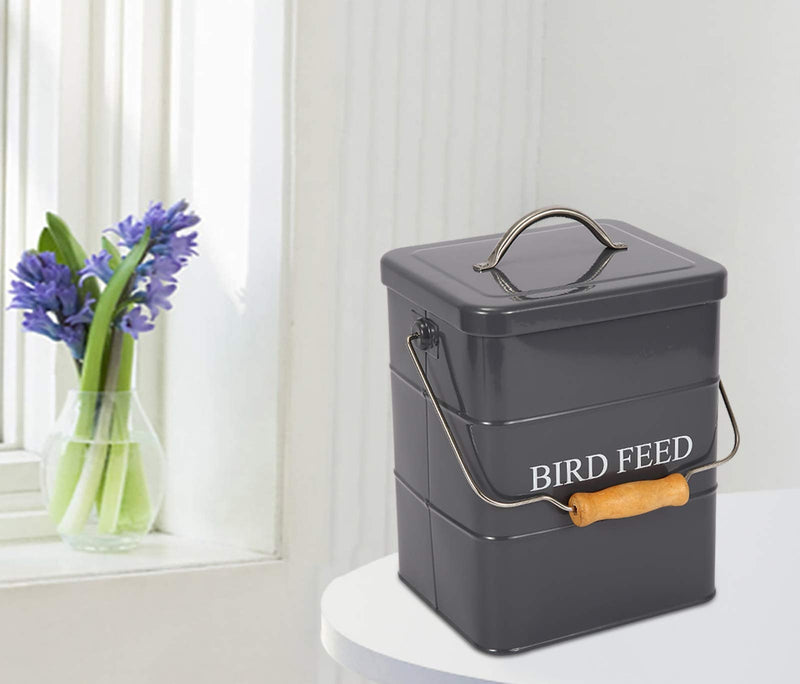 Geyecete Bird Feeder,Bird Food Jar Pet Food Storage Airtight Food Storage Container-Grey Grey - PawsPlanet Australia