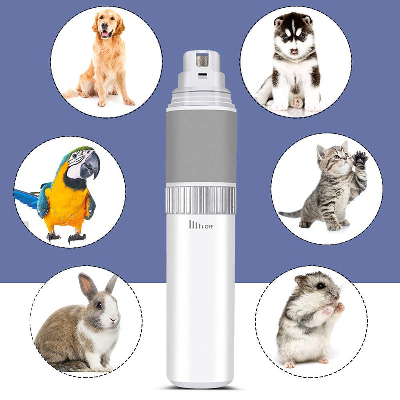 [Australia] - Painless Dog Nail Grinder Rechargeable Electric Dog Nail Trimmers with 20h Working Time, Upgrade Stepless Speed Regulation Dog Nail Grinder for Large Medium Small Dogs and Cats 
