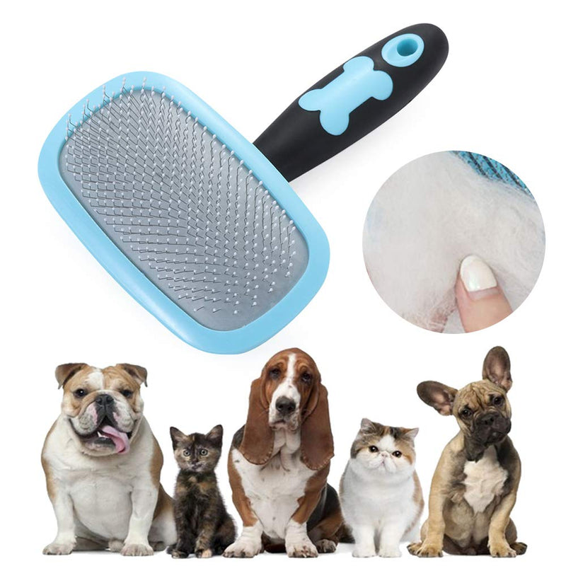 Pocktyle Slicker Brush for Cat Dog Massage Brush Deshedding Brush Grooming Brush Remove Loose Undercoat Blue-Large - PawsPlanet Australia