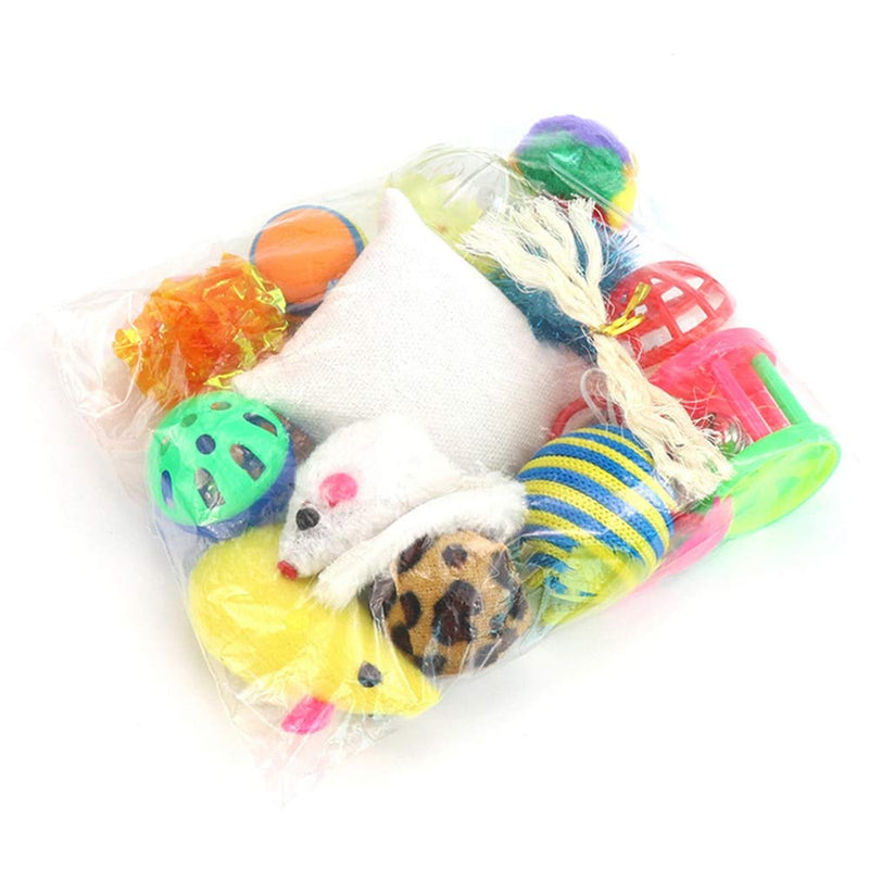 [Australia] - yuman 14 Pcs Pet Cat Toy Set Cat Toy Mouse Bell Ball Set Creative Pet Supplies Suit Tease Stick Mouse Ball Talk Cat Toy 