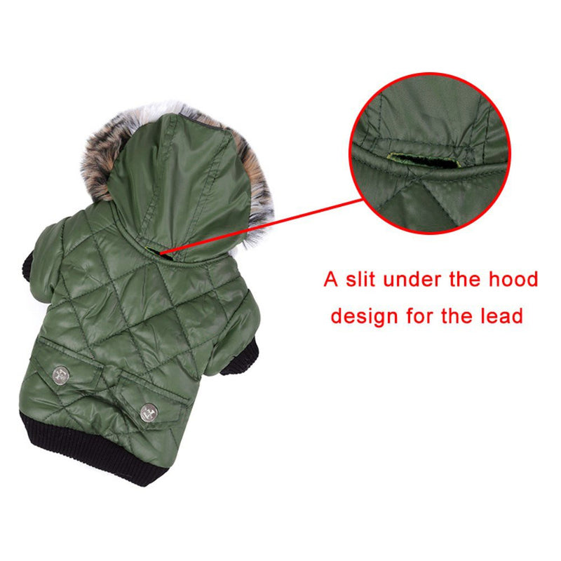 Balai Small Dog Faux Hoodie Thick Jacket Pet Puppy Waterproof Warm Coat Clothes for Small Breed Dog Like Chihuahua L - PawsPlanet Australia
