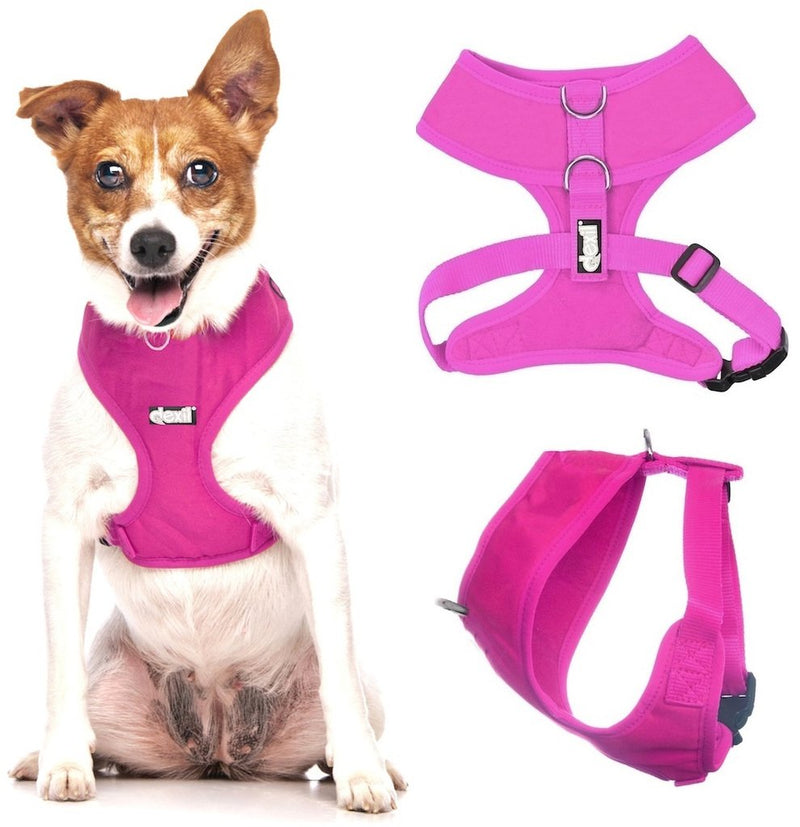 [Australia] - Dexil Elite Range Luxury Padded Waterproof Adjustable Back and Front Ring Non-Pull Pet Dog Vest Harness XSmall Small Medium Large Small 15-24inch chest Candy Pink 