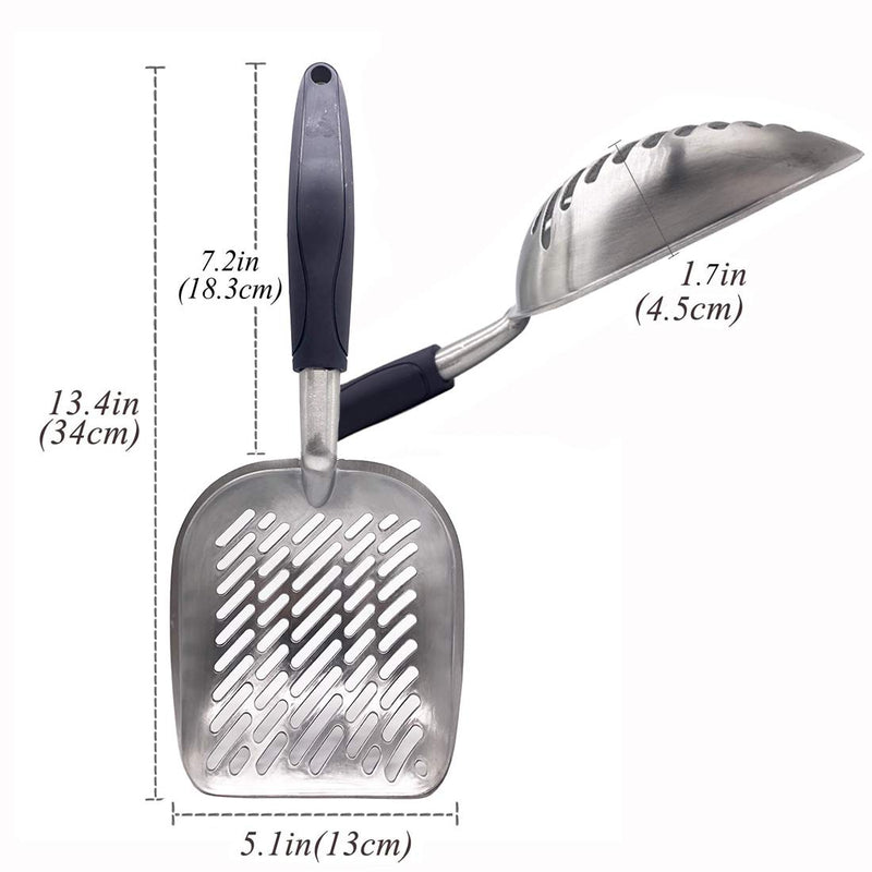 SOKOYO New upgrade | cat litter scoop Metal pet poop scoops The gap is larger, which helps to remove large pieces of cat litter Durable and easy to clean (Silver) Silver - PawsPlanet Australia
