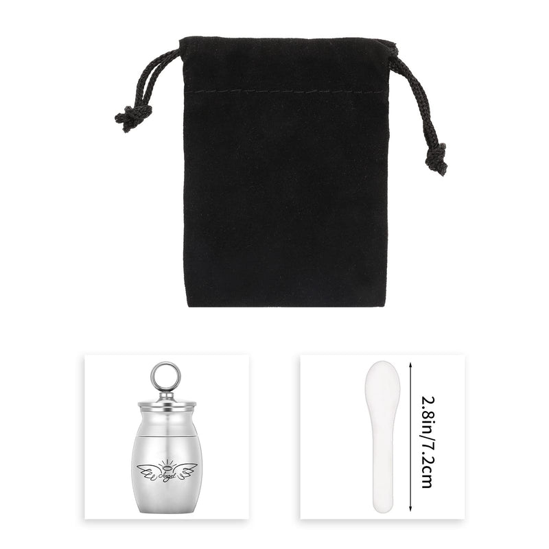 Bestomrogh 1 Pcs Mini Cremation Urns Small Keepsake Urns Stainless Steel Memorial Ashes Holder Cremation Jewelry for Human Pet 25 * 16mm Style 1 - PawsPlanet Australia